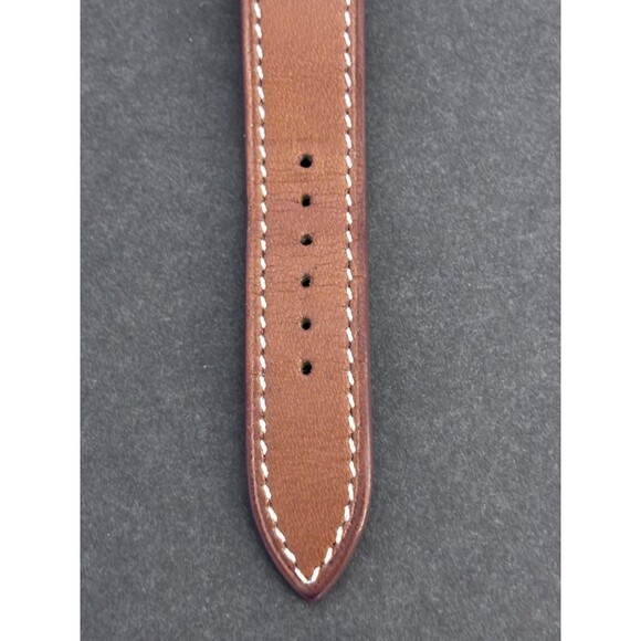 Hermes 21mm Stainless Steel And Natural Barenia Leather Here H PM Quartz Watch - Picture 15 of 16